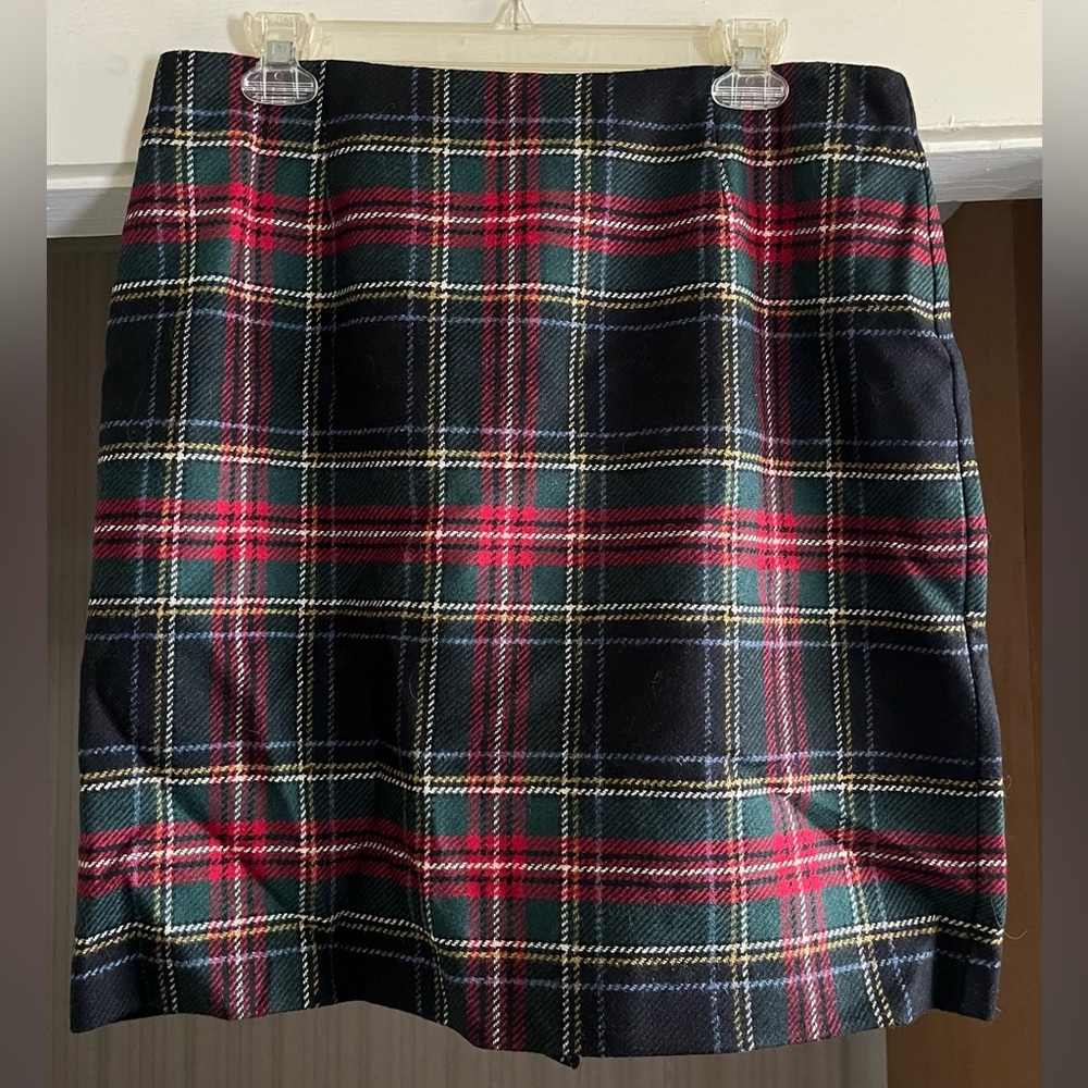 Talbots tartan plaid wool miniskirt size 12